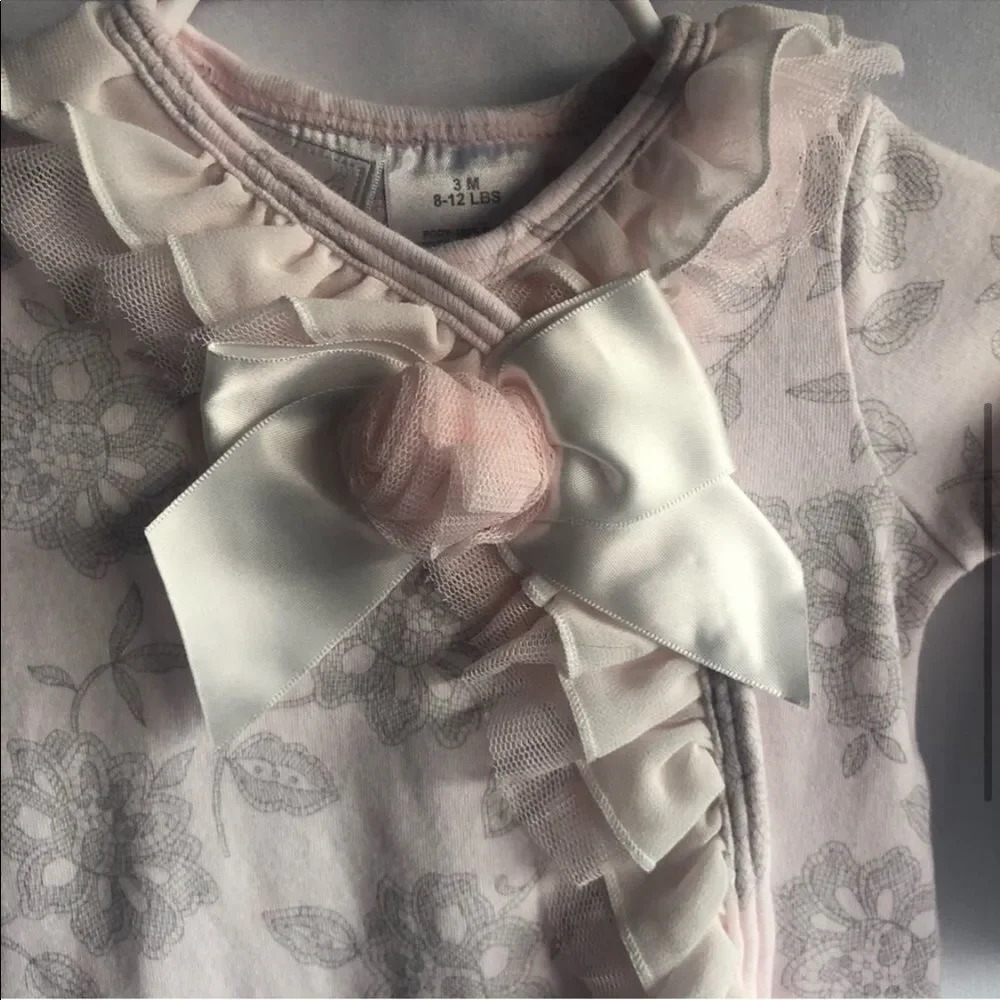 Koala Baby 3 Months Light Pink Floral Footed Bodysuit